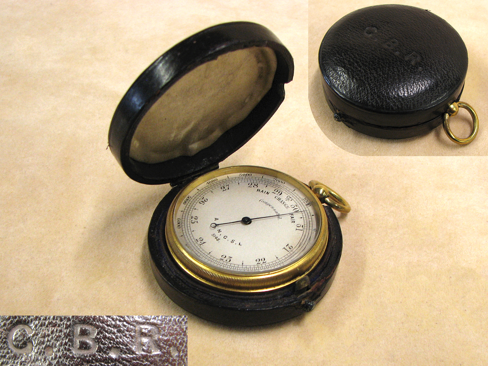 Late Victorian pocket barometer & altimeter retailed by Army & Navy Co-operative Society